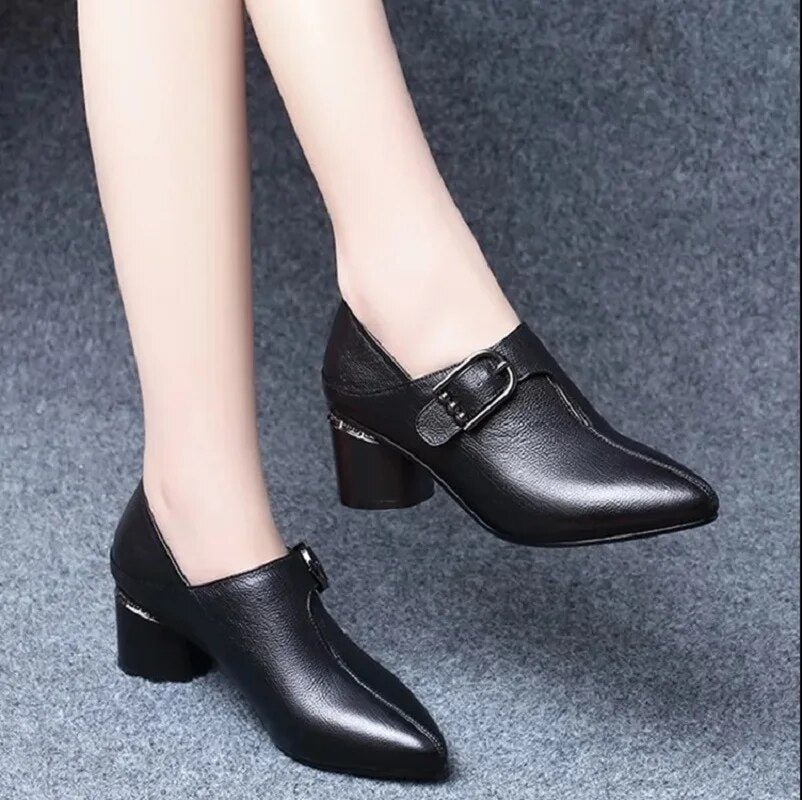 Aichashi Botas Femininas Women Cute Sweet High Quality Square Heel Short Ankle Boots Lady Casual Street Winter Heel Shoes A790B