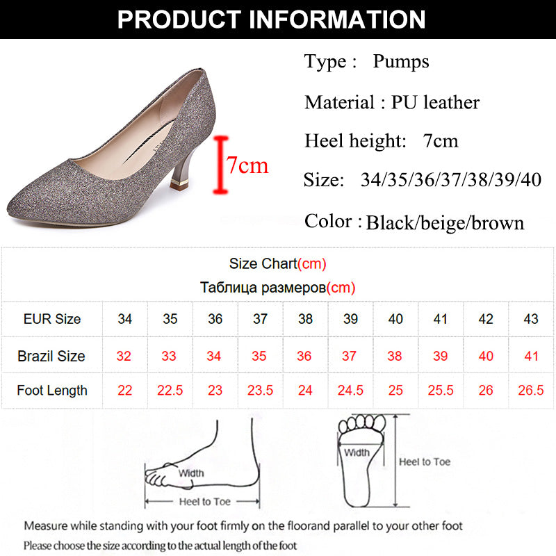 Aichashi Bling Sequins Wedding Party Shoes Women Sexy Pointed Toe Thin Heels Pumps Woman Slip-On Shining High Heels Shoes Female