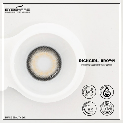 Richgirl Brown 14.0mm 1 Pair | 1 Year