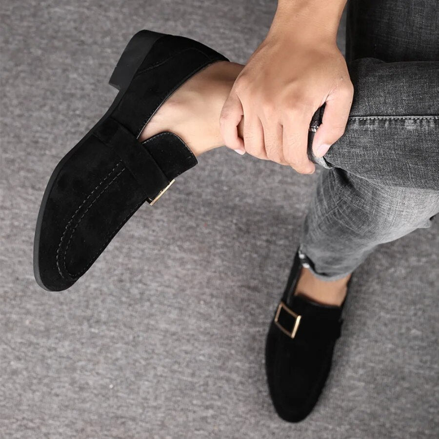 Aichashi Spring New Mens Casual Business Shoes Loafers Men Dress Shoes Faux Suede Driving Shoes Fashion Formal Shoes for Men Sneakers