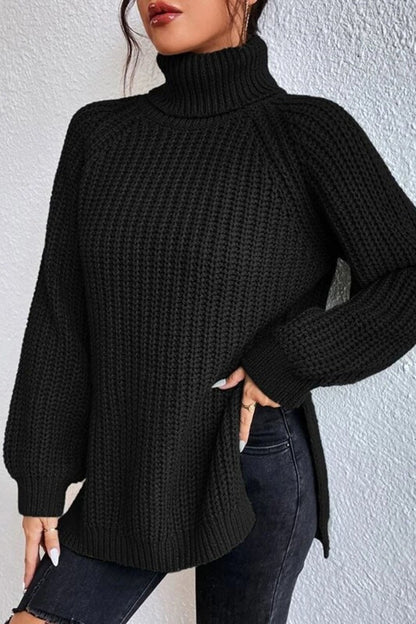 aichashi - Casual Solid Basic Turtleneck Tops