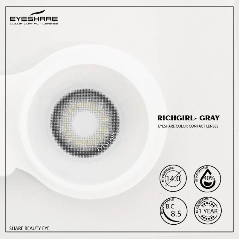 Richgirl Gray 14.0mm 1 Pair | 1 Year