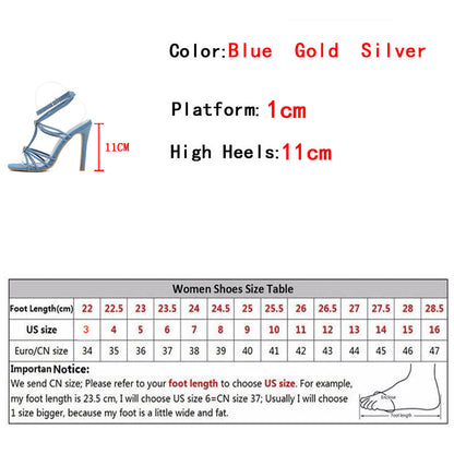 Aichashi Fashion Rhinestone Buckle Narrow Band Sandals Women Sexy Square Toe Wedding Banquet Shoes Thin High Heels Golden Sandals