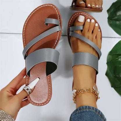 Aichashi Flat Sandals Fashion Summer Solid Color  Open Toe Outdoor Slippers Casual Beach Women's Shoes Plus Size Zapatos De Mujer Slides