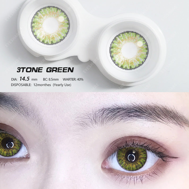 3TONE Green 14.5mm 1 Pair | 1 Year