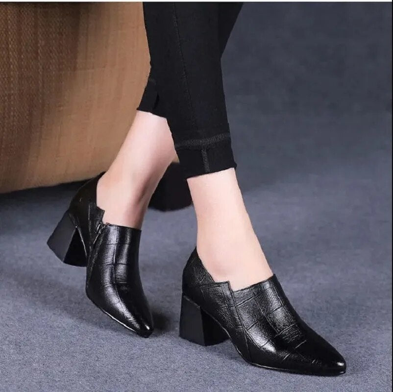 Aichashi Botas Femininas Women Cute Sweet High Quality Square Heel Short Ankle Boots Lady Casual Street Winter Heel Shoes A790B