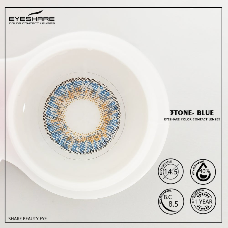 3TONE Blue 14.5mm 1 Pair | 1 Year