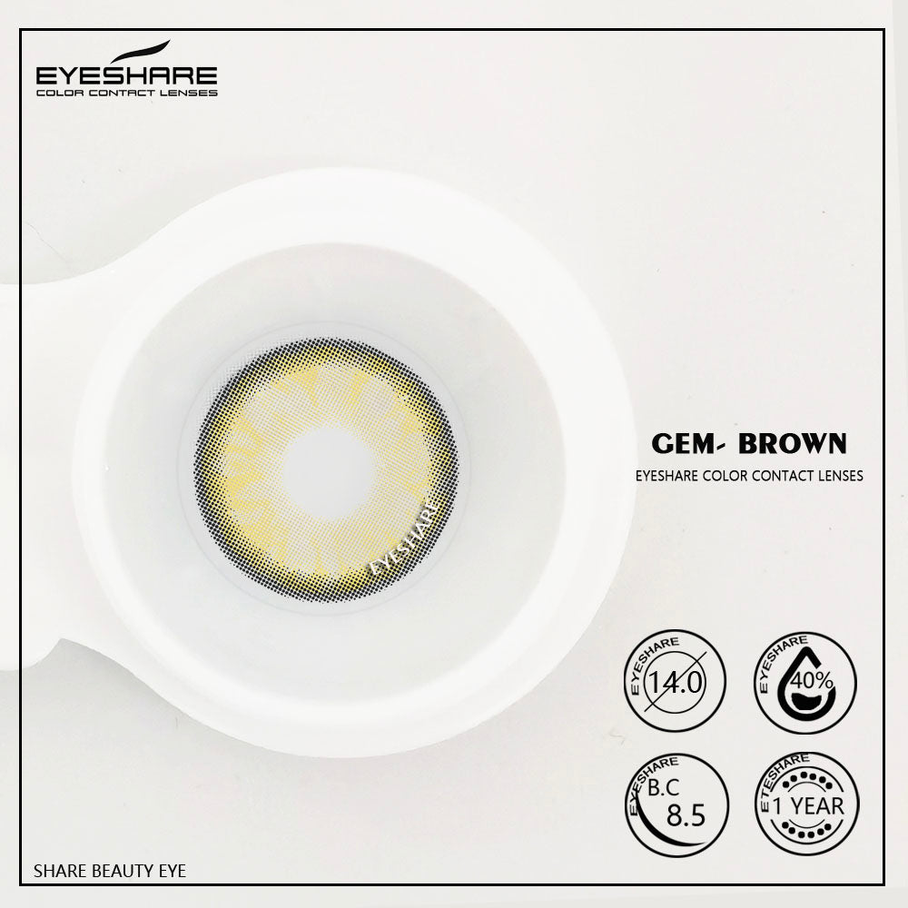 GEM Brown Color Contact Lenses 14.0mm