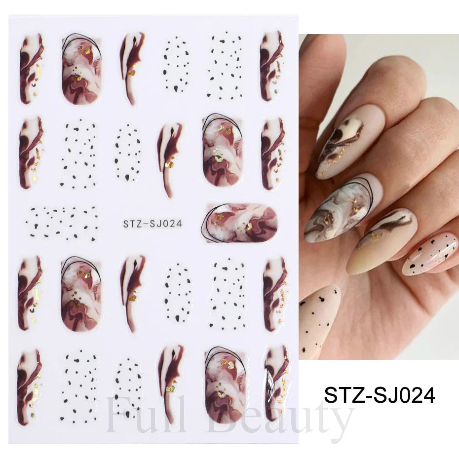 Aichashi Acrylic Flowers Nails Art Stickers White Floral Petal Leaf Sliders For Nails Wedding Design Manicure Decoration