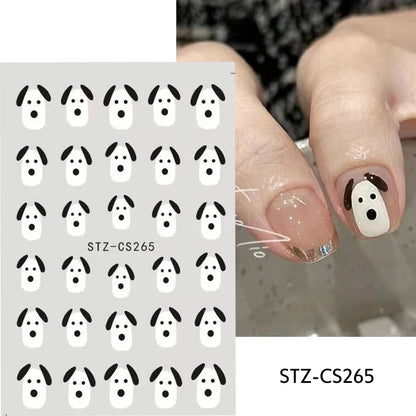 Aichashi Acrylic Flowers Nails Art Stickers White Floral Petal Leaf Sliders For Nails Wedding Design Manicure Decoration