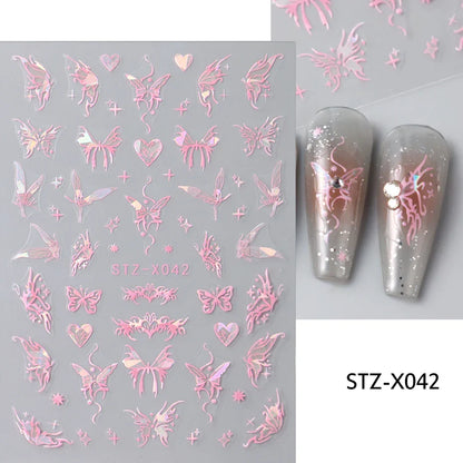 Aichashi Acrylic Flowers Nails Art Stickers White Floral Petal Leaf Sliders For Nails Wedding Design Manicure Decoration