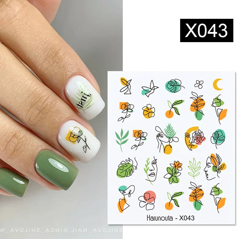 Aichashi 3D Laser Sakura Flower Nail Sticker Aurora Decals Glitter Star Butterfly Floral Adhesive Sliders Cherry Blooming Manicure