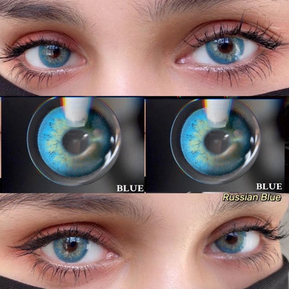 2Pcs/Pair Colored Contact Lenses Colorful Beauty Cosmetic Contacts Natural Color Lens Eye Contact Blue Lenses