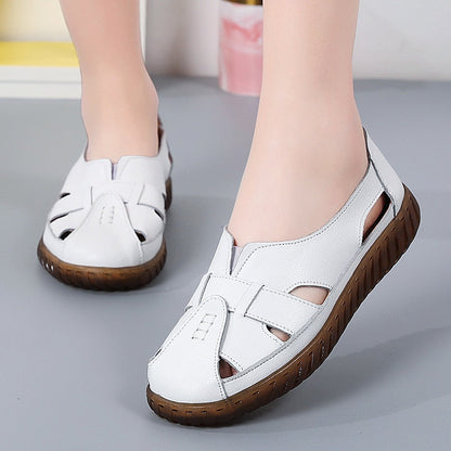 Aichashi New Women Sandals Summer Ladies Shoes Comfortable Ankle Hollow Round Toe Sandals Woman Soft Beach Sole Female Shoes Plus Size