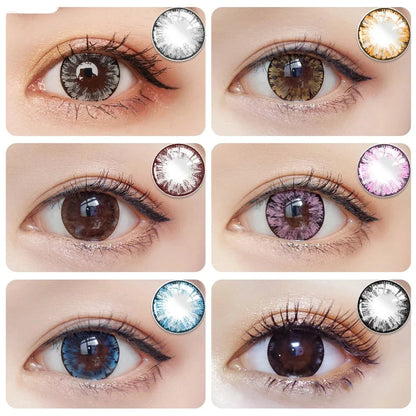 Aichashi 2pcs/pair Lenses Colored Contact Lenses for Eyes MAXIY GIRL Series 6 Tone Dia 14.5mm Comestic Color Contacts