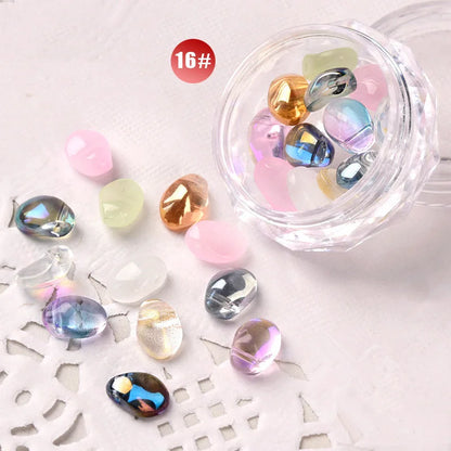 12pcs/box Crystal AB Nail Art Decorations Aurora Irregular Pixie Stones Jewelry 3D Shiny Rhinestones Japanese Nails Accessories