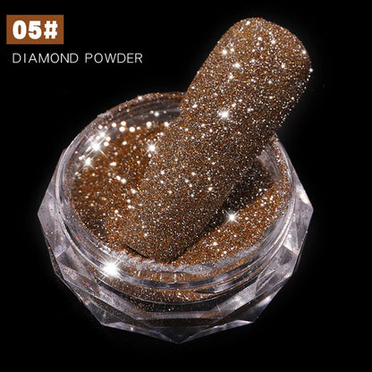 1Box Sparkling Diamond Nail Powder Laser Silver Reflective Nail Glitter Dust Fine Shiny Pigment Holographic Nail Art Decorations