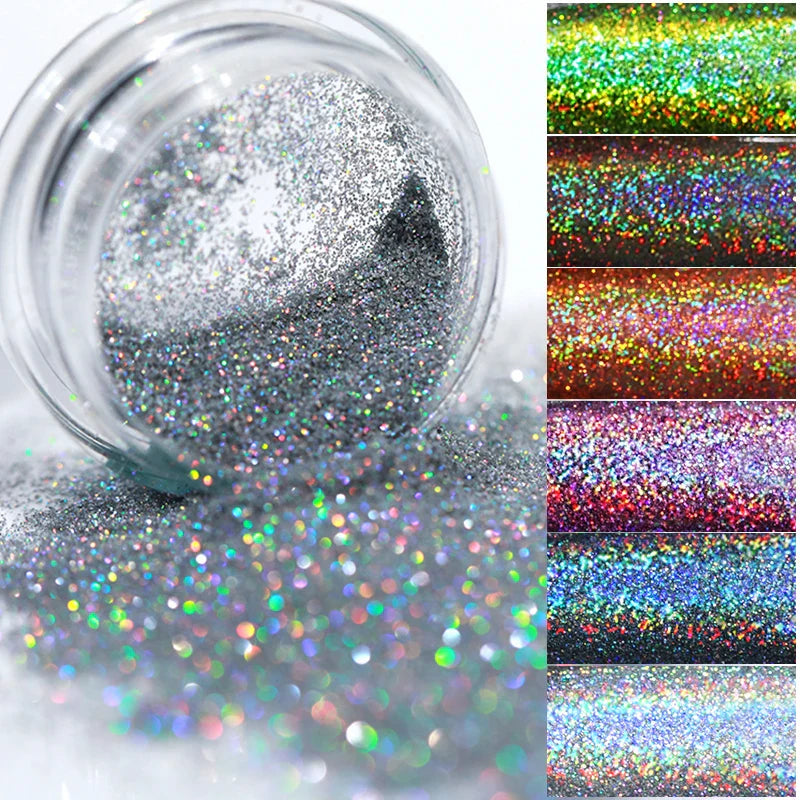 Aichashi Nail Glitter Powder Shiny Aurora Laser Metallic Rubbing Dust Chrome Powder Gold Silver Pigment DIY Decoration Nails Accessories