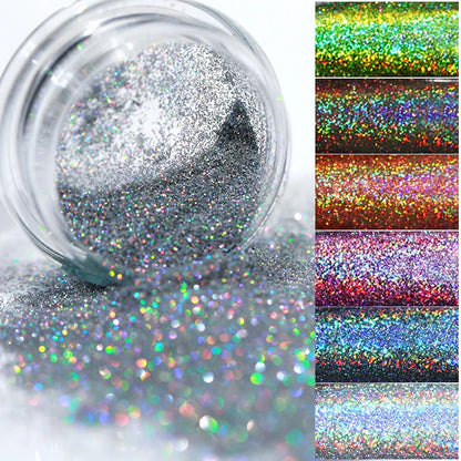 Aichashi Nail Glitter Powder Shiny Aurora Laser Metallic Rubbing Dust Chrome Powder Gold Silver Pigment DIY Decoration Nails Accessories