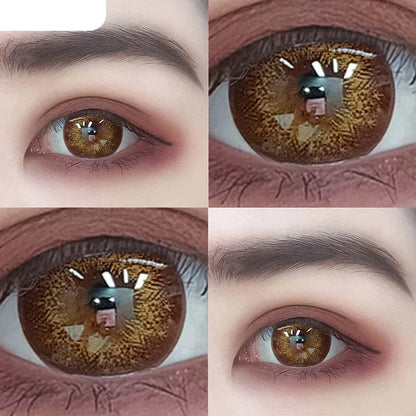 aichashi 1 Pair 2 Tone Series Contact Lenses Colored Lenses for Eyes Starlight Series Eye Color Lens Yearly Use (DIA:14.5mm)