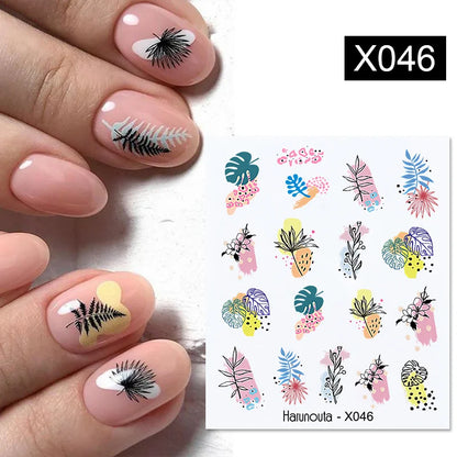 Aichashi 3D Laser Sakura Flower Nail Sticker Aurora Decals Glitter Star Butterfly Floral Adhesive Sliders Cherry Blooming Manicure