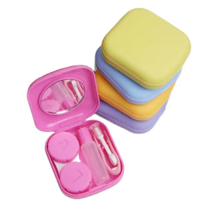 Aichashi Lovely Pocket Mini Contact Lens Case Travel Kit Easy Carry Mirror Lenses Box Container