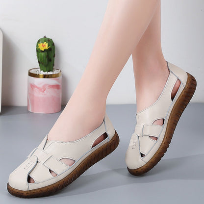 Aichashi New Women Sandals Summer Ladies Shoes Comfortable Ankle Hollow Round Toe Sandals Woman Soft Beach Sole Female Shoes Plus Size