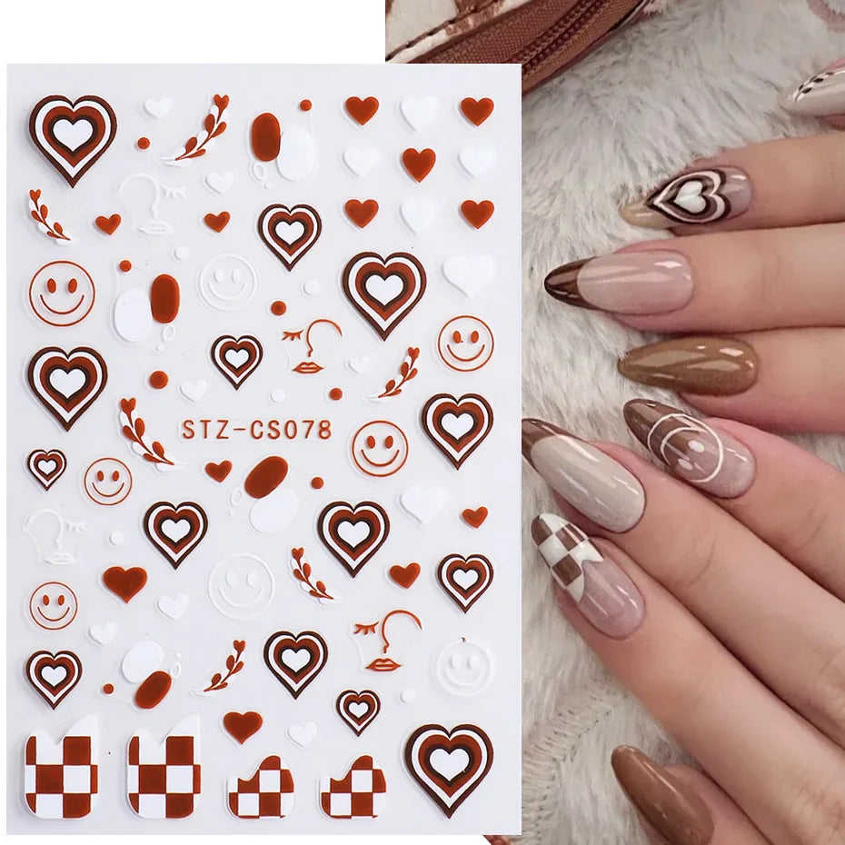 Aichashi Gradient Nail Sticker 3D Jelly Red Pink Blush Sliders Cute Ombre Nail Design Japanese Style Translucent Gel Polish Wraps Decal