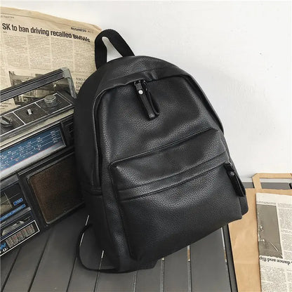 Aichashi BACK TO SCHOOL New Fashion Backpack Laptop Shoulder Bag PU Leather Travel Women Backpacks College Student Book School Bags For Teenage Girls