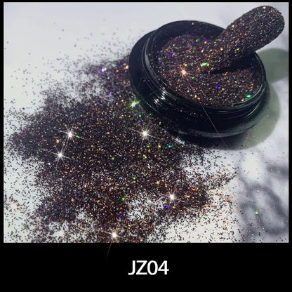 1Box Sparkling Diamond Nail Powder Laser Silver Reflective Nail Glitter Dust Fine Shiny Pigment Holographic Nail Art Decorations