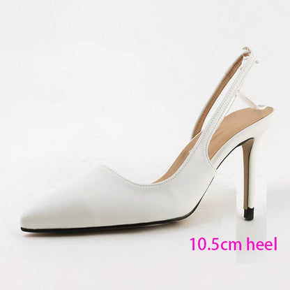 aichashi  - Korea style women stiletto heels slingbacks ankle strap pointed toe sexy ladies high heel shoes pumps wedding party