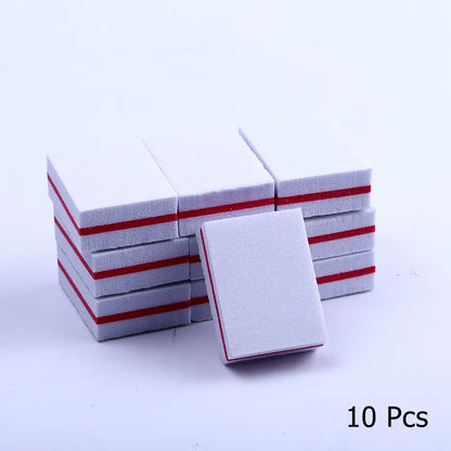 10/25/50pcs lot Double-sided Mini Nail File Blocks Colorful Sponge Nail Polish Sanding Buffer Strips Polishing Manicure Tools