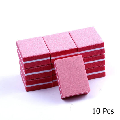 10/25/50pcs lot Double-sided Mini Nail File Blocks Colorful Sponge Nail Polish Sanding Buffer Strips Polishing Manicure Tools