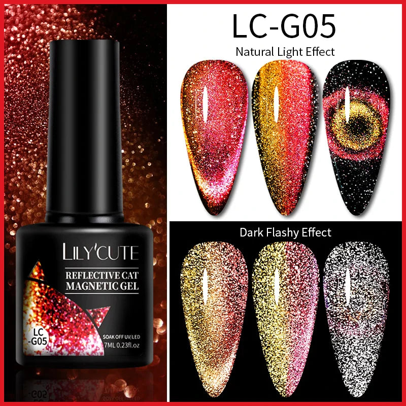 Aichashi 7ML Aurora Cat Magnetic Gel Nail Polish Nail Art Sparkle Glitter Gel Varnis Semi Permanent Soak Off  UV Gel Varnishes