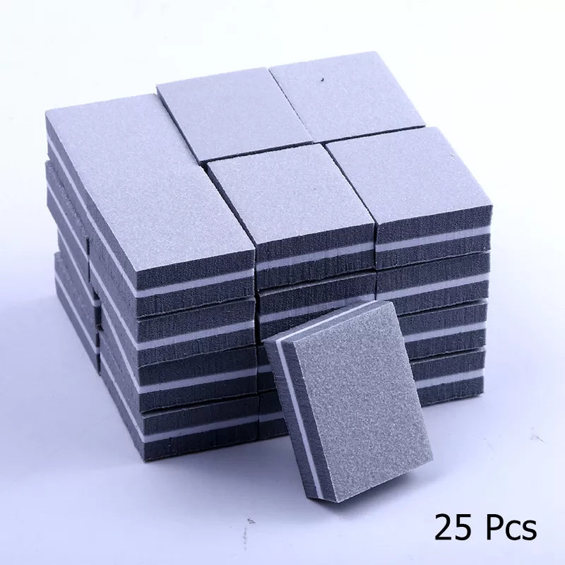 10/25/50pcs lot Double-sided Mini Nail File Blocks Colorful Sponge Nail Polish Sanding Buffer Strips Polishing Manicure Tools