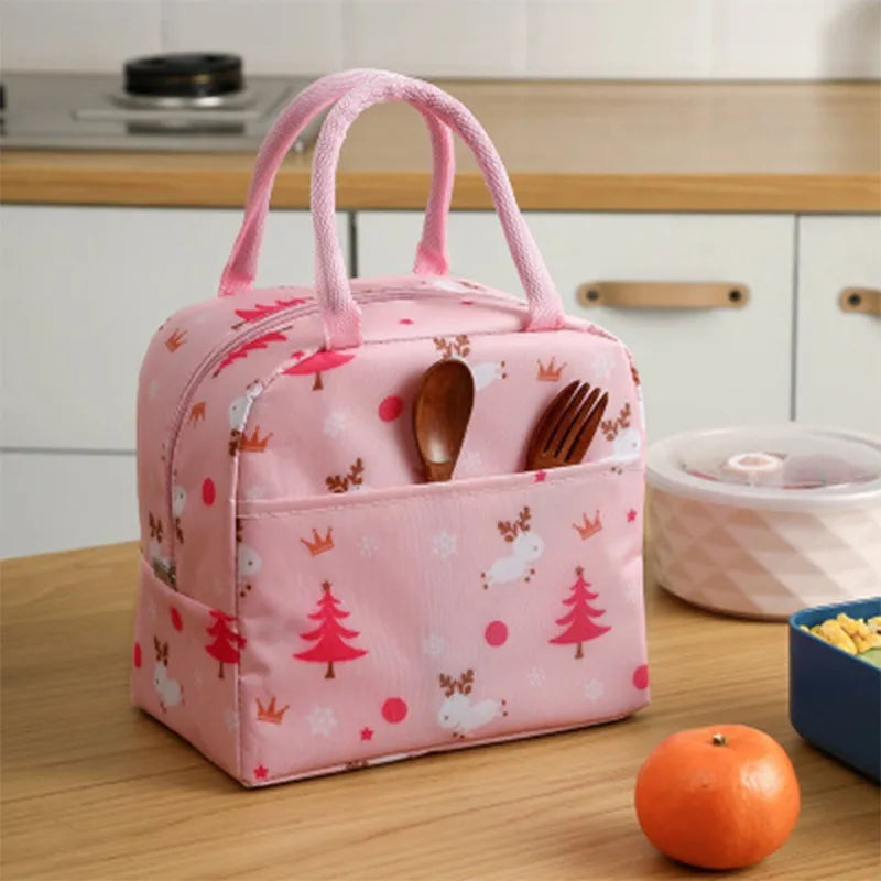 Aichashi BACK TO SCHOOL Portable Lunch Bag Food Thermal Box Waterproof Office Cooler Lunch box Camping Picnic Bag for Kids Convenient Fresh Warmer Bags