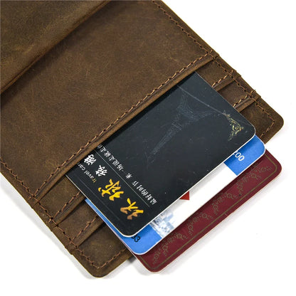 Aichashi Men's Genuine Leather Trifold Wallet Wowen Natural Leather Zipper Short Purse Card Holder Change Coin Purse Male Clutch Wallets