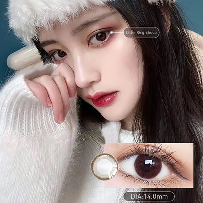 aichashi 1 Pair 2pcs 2 Tone Series Lenses Contact Lenses for Eyes Natural Pupil Yearly Use Eye Contacts Eye Color Lens (DIA:14mm)