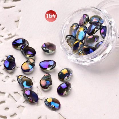 12pcs/box Crystal AB Nail Art Decorations Aurora Irregular Pixie Stones Jewelry 3D Shiny Rhinestones Japanese Nails Accessories