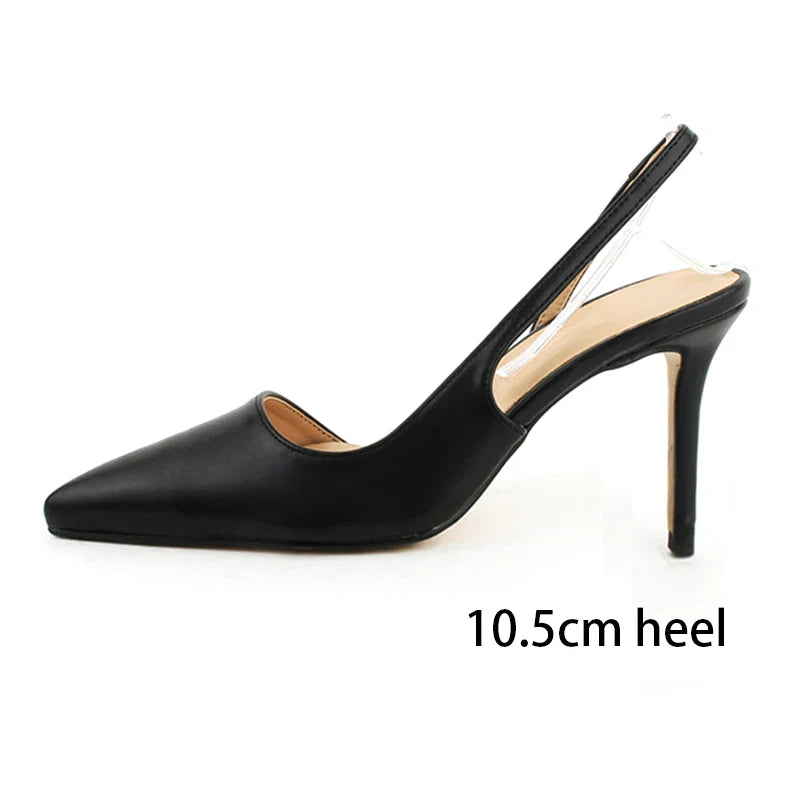 aichashi  - Korea style women stiletto heels slingbacks ankle strap pointed toe sexy ladies high heel shoes pumps wedding party