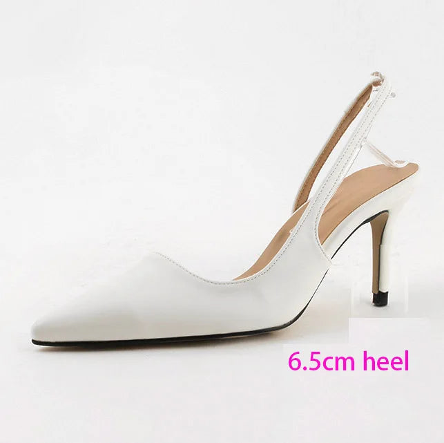 aichashi  - Korea style women stiletto heels slingbacks ankle strap pointed toe sexy ladies high heel shoes pumps wedding party