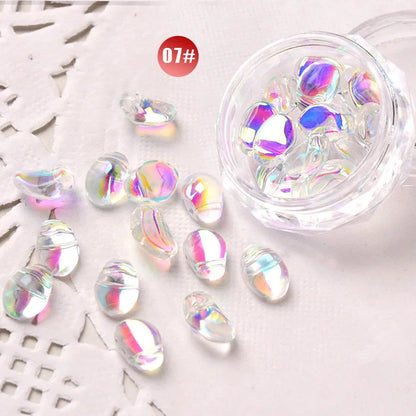 12pcs/box Crystal AB Nail Art Decorations Aurora Irregular Pixie Stones Jewelry 3D Shiny Rhinestones Japanese Nails Accessories