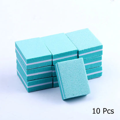 10/25/50pcs lot Double-sided Mini Nail File Blocks Colorful Sponge Nail Polish Sanding Buffer Strips Polishing Manicure Tools