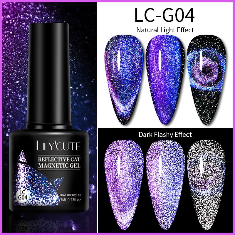 Aichashi 7ML Aurora Cat Magnetic Gel Nail Polish Nail Art Sparkle Glitter Gel Varnis Semi Permanent Soak Off  UV Gel Varnishes