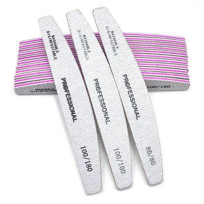 Aichashi 5/10 Pcs/Lot Professional Nail Files For Manicure 80 100 180 Grey Boat Nail Polish File Emery Board Strong Sandpaper Nails File