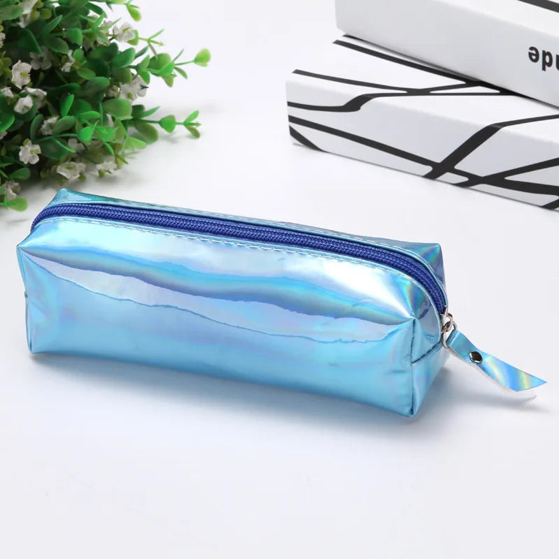 Aichashi BACK TO SCHOOL 1 Pcs Kawaii Pencil Case Laser girl's heart is simple School Pencil Box Pencilcase Pencil Bag School Supplies Stationery