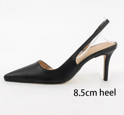 aichashi  - Korea style women stiletto heels slingbacks ankle strap pointed toe sexy ladies high heel shoes pumps wedding party