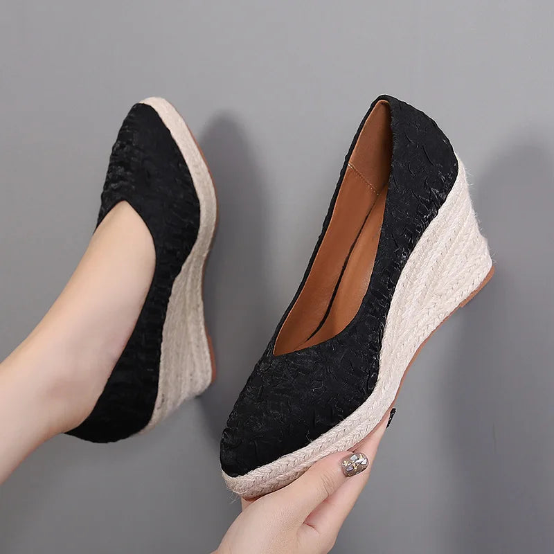 Aichashi Fashion High Heels Women Wedges Elegant Ladies Party Shoes Platform Brand Women Pumps 8cm