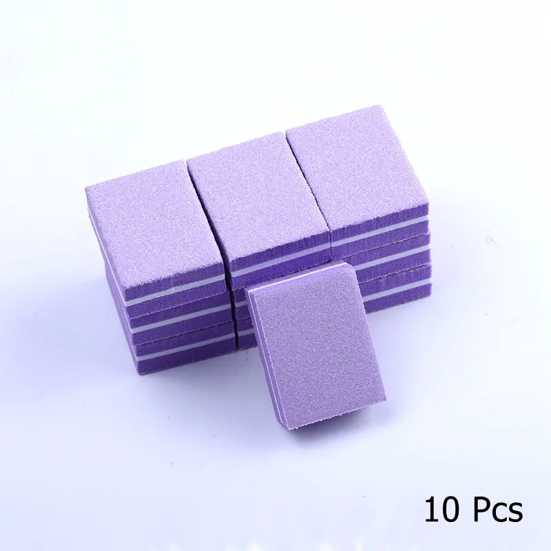 10/25/50pcs lot Double-sided Mini Nail File Blocks Colorful Sponge Nail Polish Sanding Buffer Strips Polishing Manicure Tools