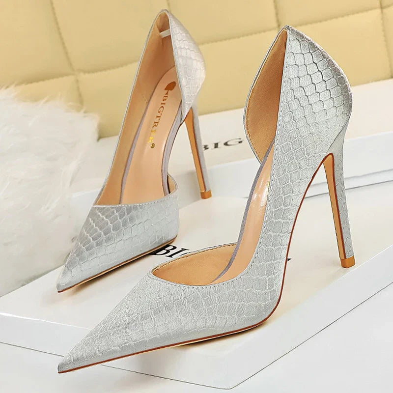 aichashi  -  Shoes New Snake Pattern Women Pumps Sexy High Heels Party Shoes Stiletto Heels Wedding Shoes Large Size Female Shoes